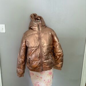 GAP Kids Metallic Bronze Puffer Jacket